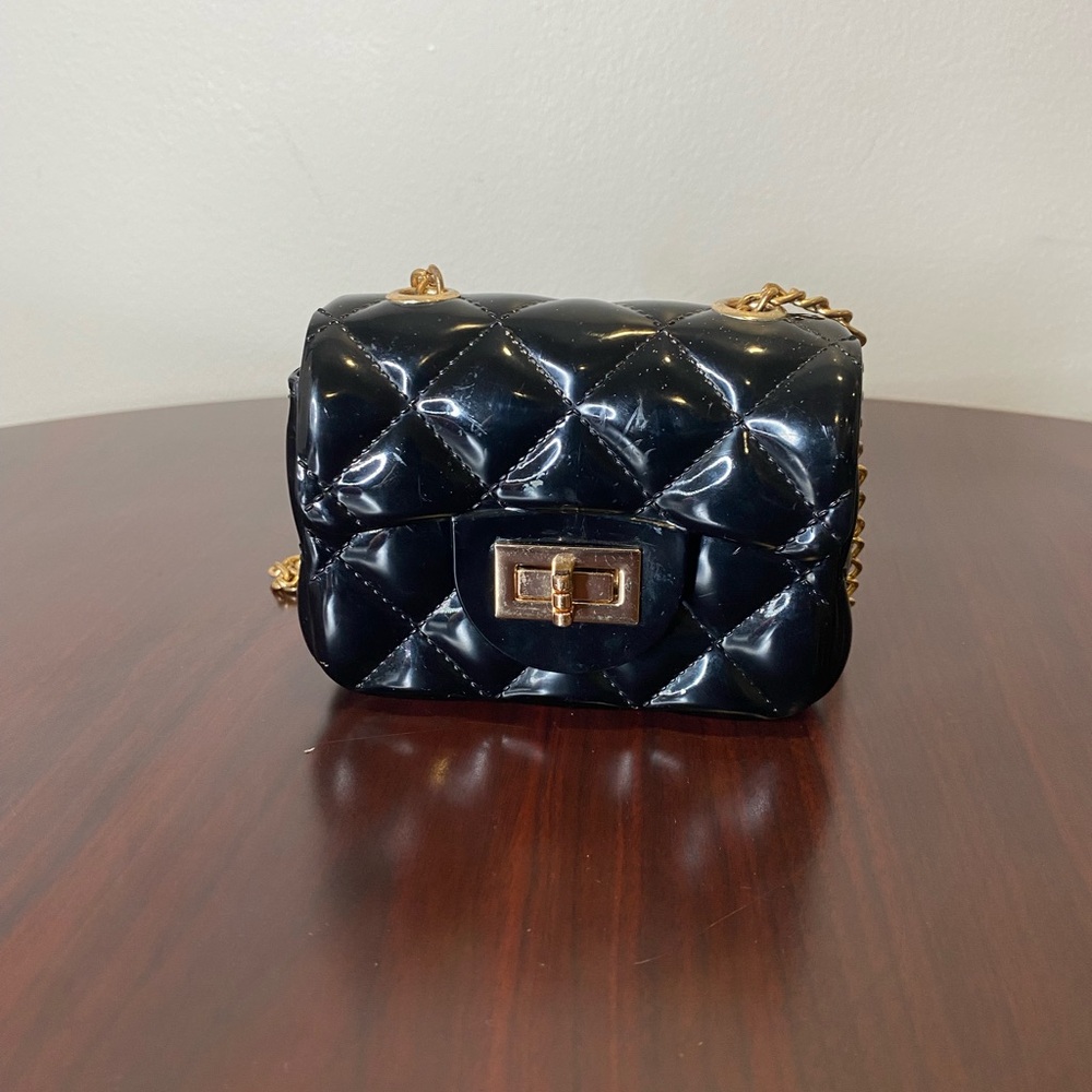 Mini bag black and gold purse for girls fashion jelly shoulder bag crossbody